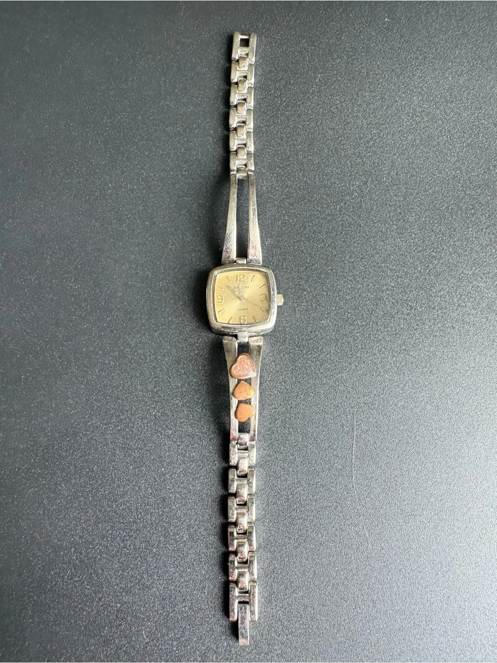 Silver Tone Women's Bracelet Watch with Heart Accents - Silver